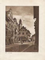 Albert Steiner,Zürich, Rathausquai, Kupferdruck, Vintage