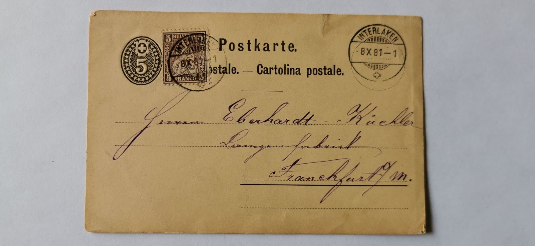 Alle Briefmarken: Postkarte 1881 – Gebraucht aus Aadorf von Chnorli-Furz