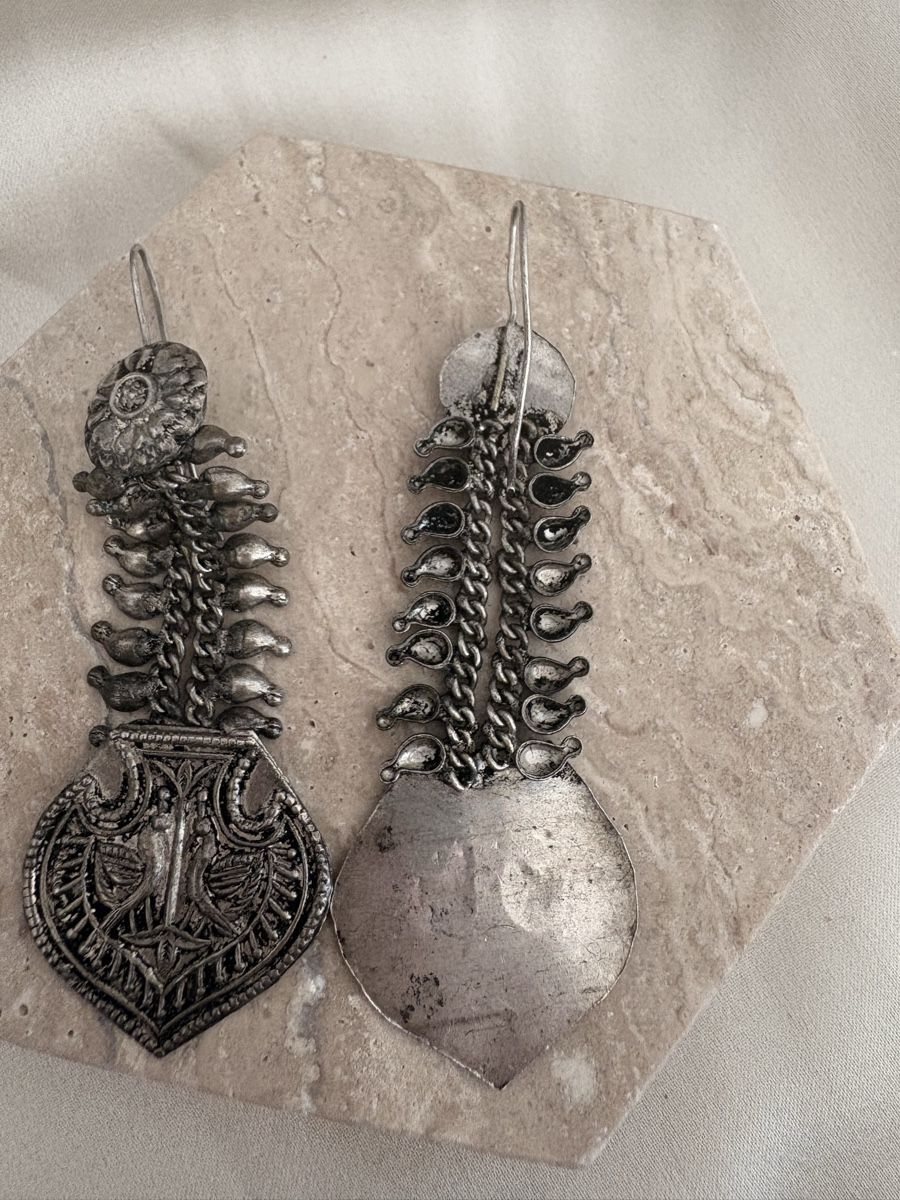 Orecchini pendenti & Orecchini a lobo: Boho Ethno Ohrhänger Silberfarben Ornamente Statement – Usato da Zürich venduto da CICI-CuratedVintage 3