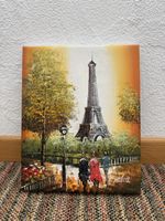 Gemälde Eiffelturm Paris signiert 21x26 cm