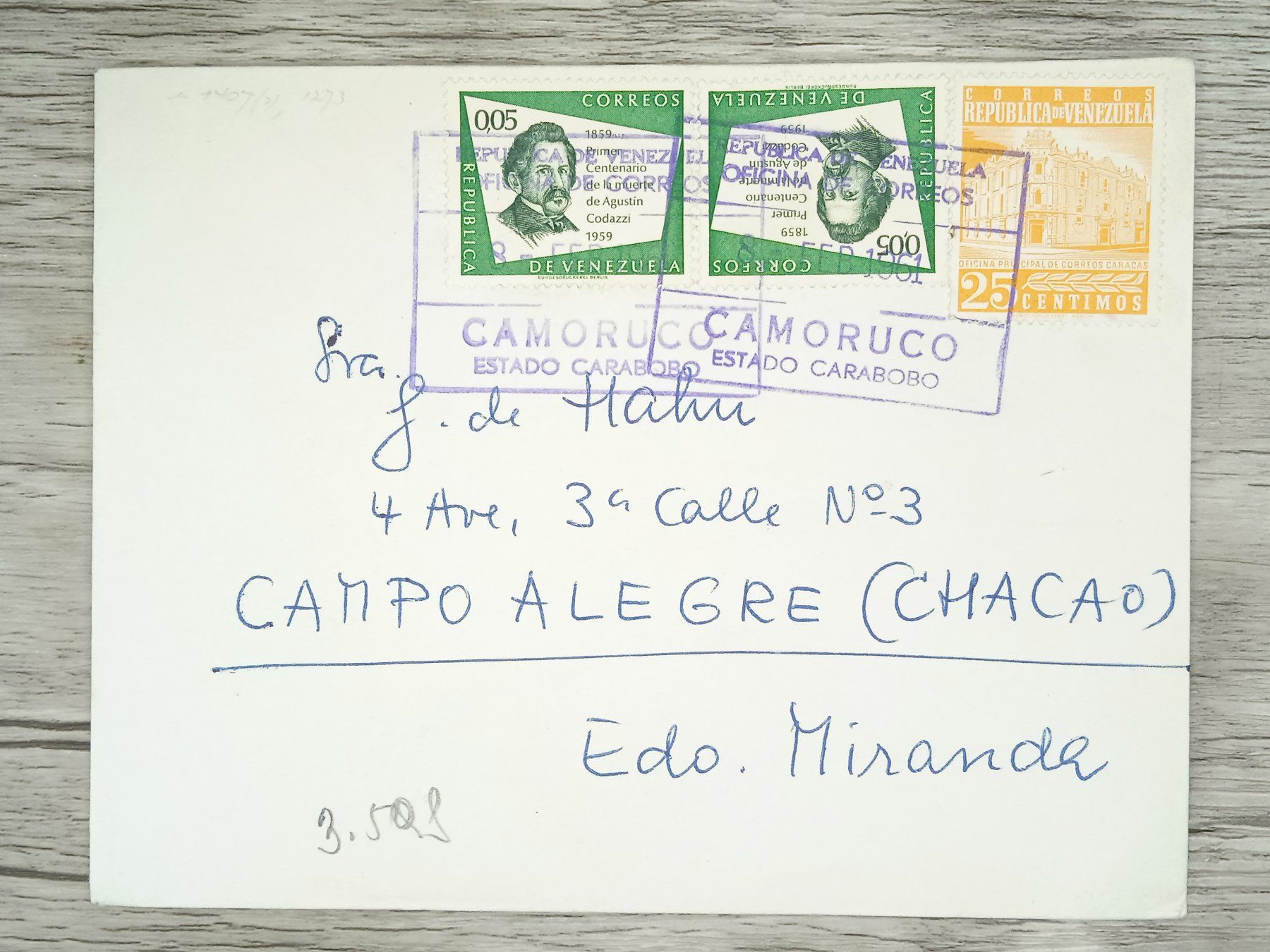 Tutti i francobolli: TR100 Enveloppe + Timbre  Venezuela 1961 – Usato da Cousset venduto da Patrick_Collections