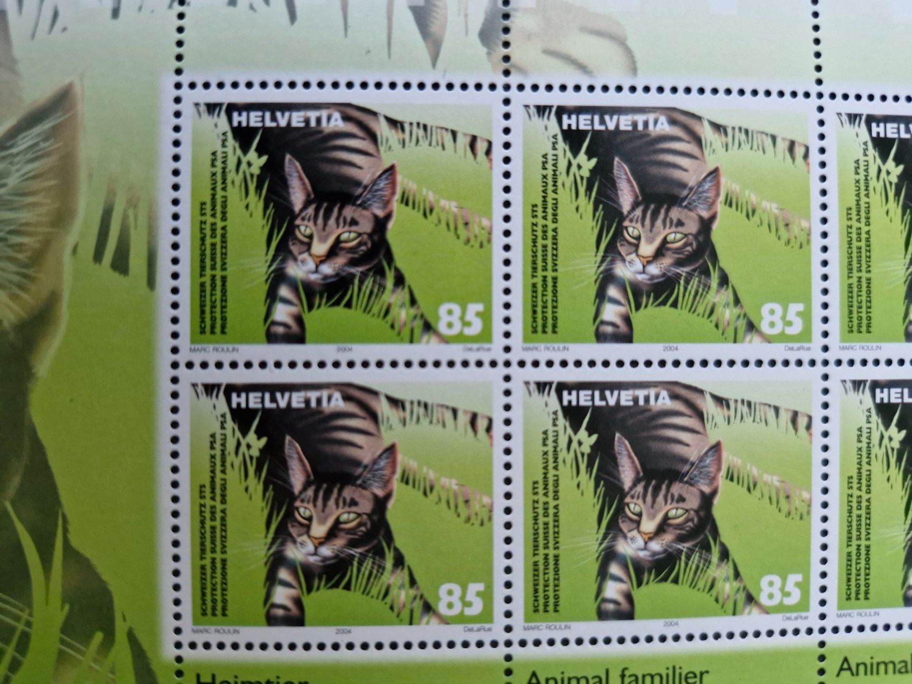 Tous les timbres: Schweizer Tierschutz Briefmarkenbogen Katze postfrisch Katze – Neuf (Voir description) à Frauenfeld par Kasico 1