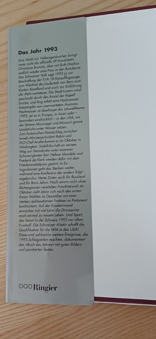 Bücher: Buch des Jahres 1993 – Gebraucht aus Entlebuch von Waldschratt65 1