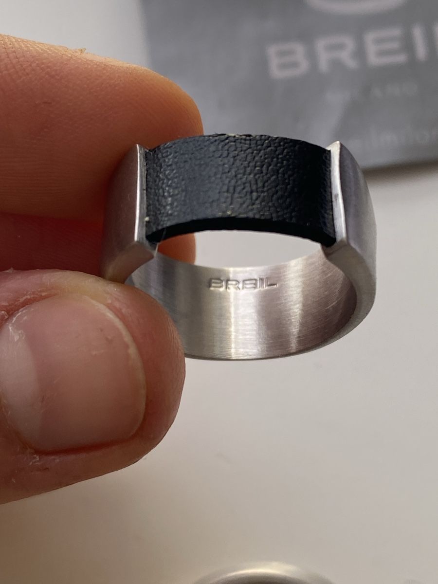 Breil Anelli: BREIL Edelstahl Leder Silberne Ring – Nuovo (secondo la descrizione) da Givisiez venduto da dor_xb9k 2