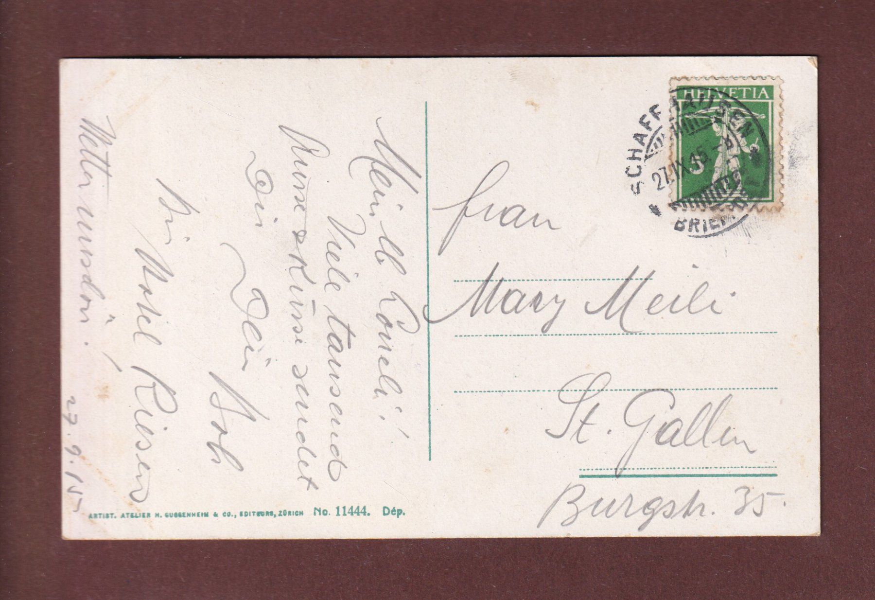 Cartes postales: SCHAFFHAUSEN - Munot - 1915 – D'occasion à Pully par nicecards-shop 1