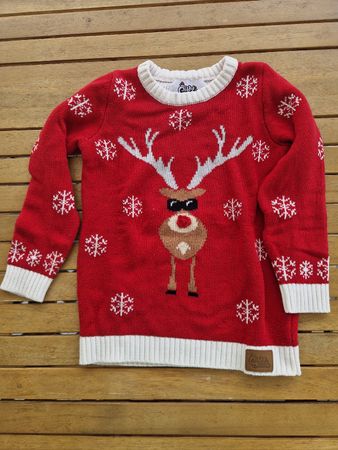 🎅🎄 Silly Santa – Weihnachtlicher Kinderpullover Gr. 4–5 Ja