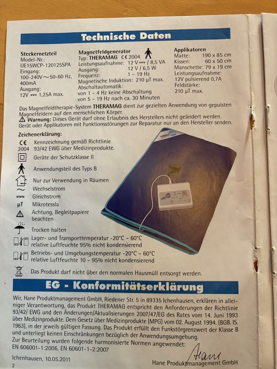 Medizinische Geräte: Magnetfeld Therapie  – Gebraucht aus Freidorf TG von ibipatria 1