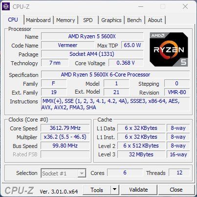 Amd Elektronikbauteile: AMD Ryzen 5 5600X AM4 CPU – Gebraucht aus Zürich von b90 2