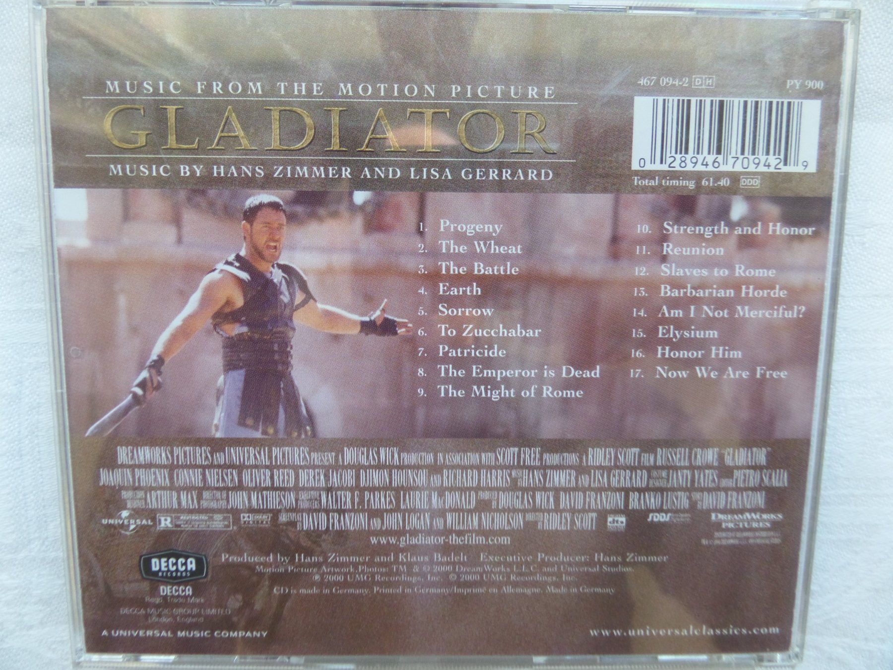 CD: Hans Zimmer /Lisa Gerrard - Gladiator – Usato da Genève venduto da CDLPBookS 1
