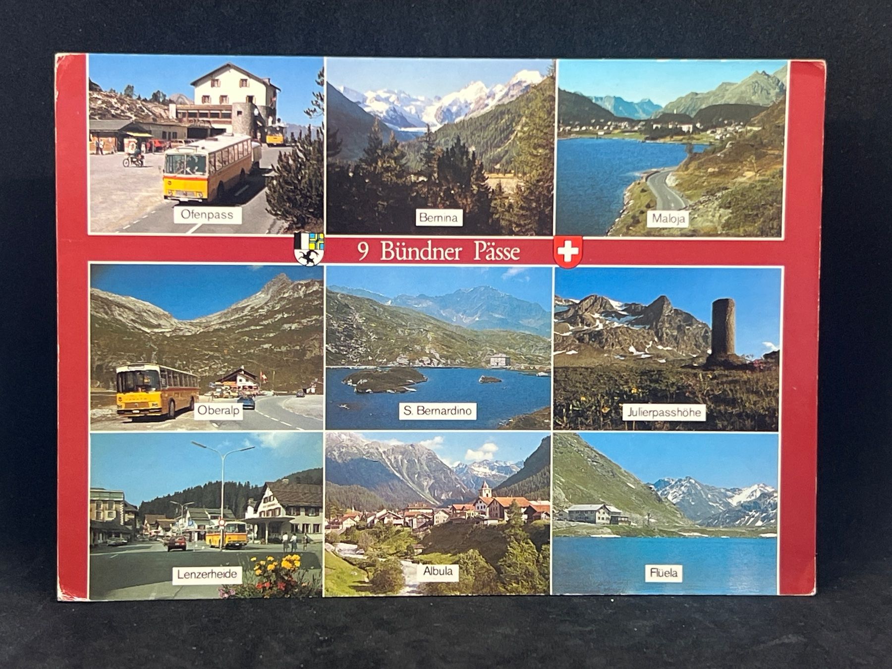 Cartoline postali: Ansichtskarte: 9 Bündner Pässe – Usato da Widnau venduto da Brusi9