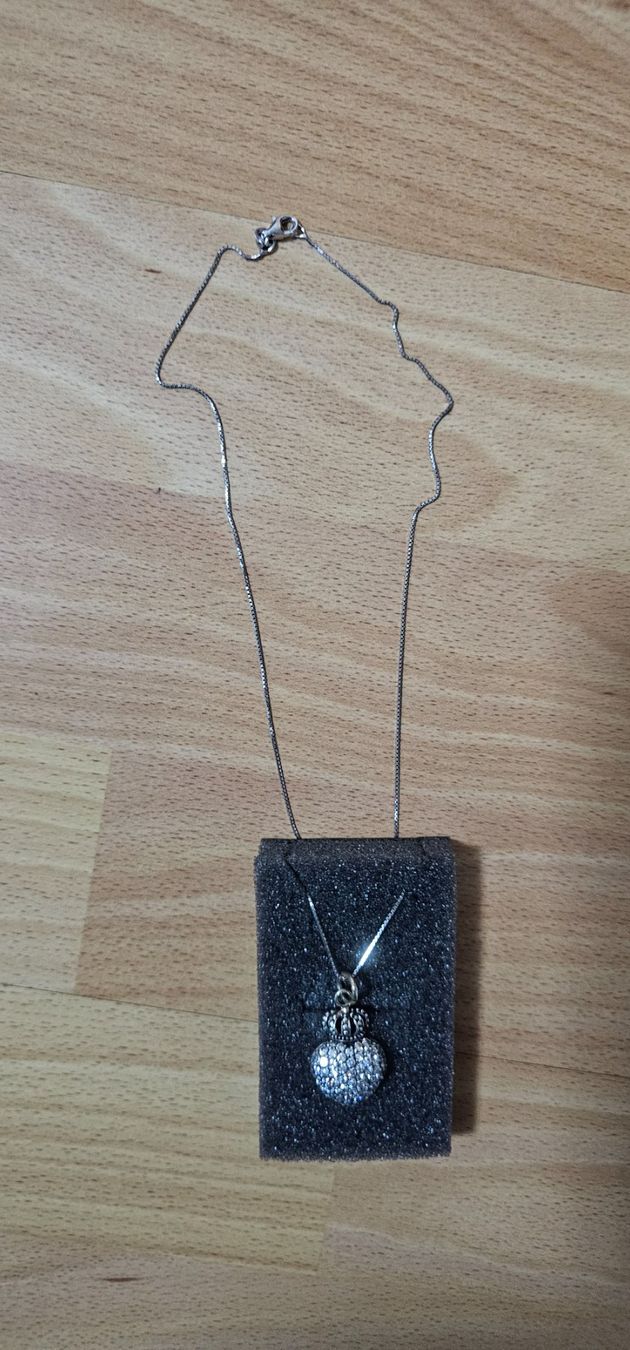 Catenine: Kette mit Herz und Krone Anhänger, Modeschmuck – Usato da Chur venduto da Aleksandra6 1