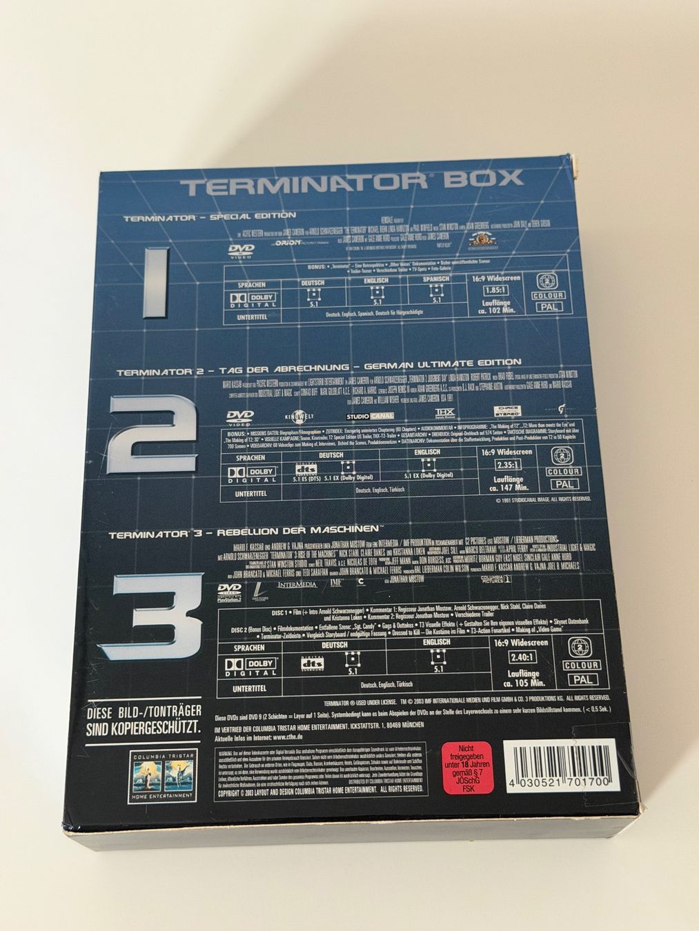 Alle DVDs: Terminator Trilogie Box – Gebraucht aus Altstätten SG von sheamus 1