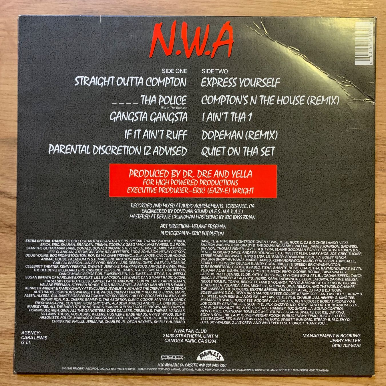Dischi in vinile: N.W.A - STRAIGHT OUTTA COMPTON...RE EU 2017...EX/VG – Usato da Gals venduto da Diskopatshop 3