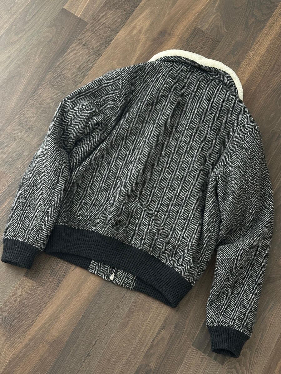 Sandro Giacche: Sandro Shearling Collar Herringbone Aviator Jacke in Grösse – Usato da Mörschwil venduto da ReLuxeAtelier 2