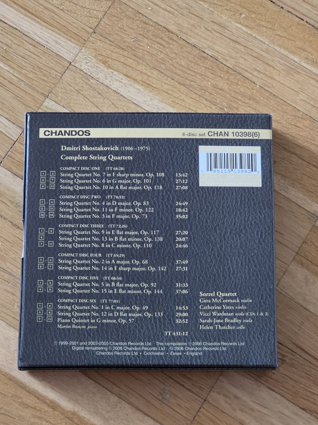 CD: CD-Box: Shostakovich Complete String Quartets Sorrel Quartet – Usato da Aesch BL venduto da immon 1