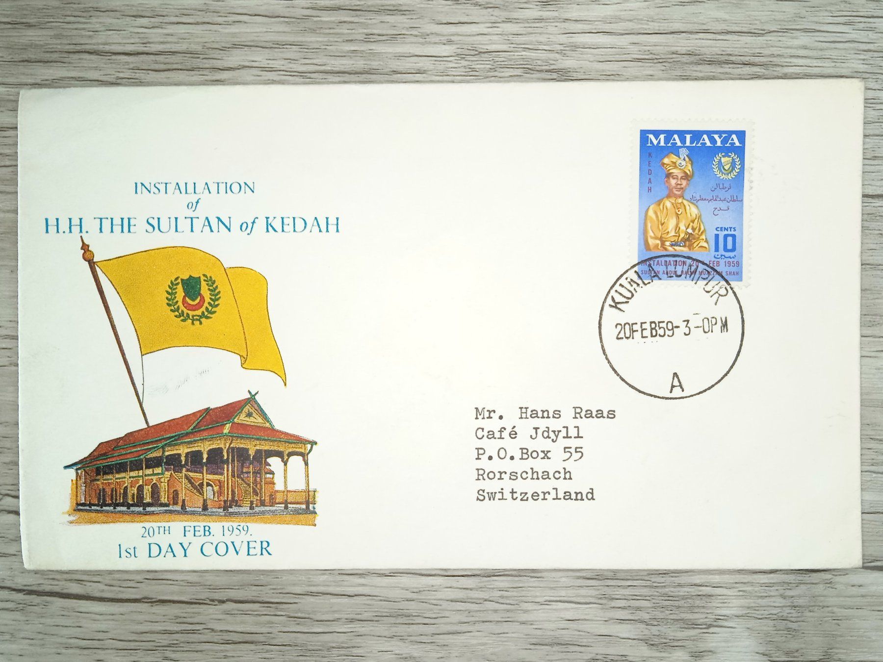 Tutti i francobolli: TR84 Enveloppe + Timbre Malaisie 1959 – Usato da Cousset venduto da Patrick_Collections