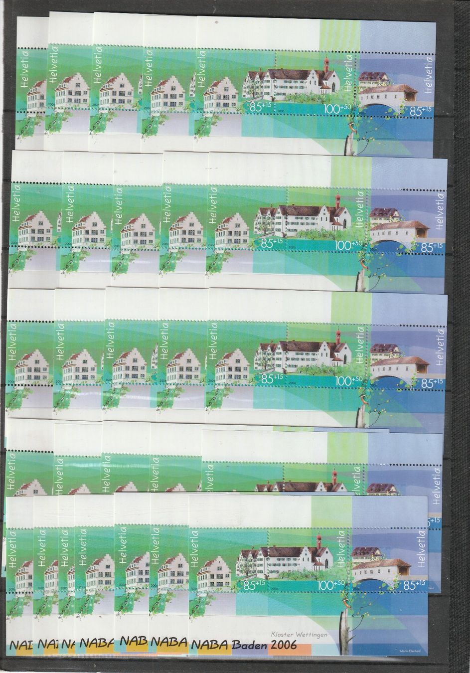 Alle Briefmarken: CH Frankaturware  27 X NABA  Block Baden Postfrisch ** – Gebraucht aus Rupperswil von Ema10