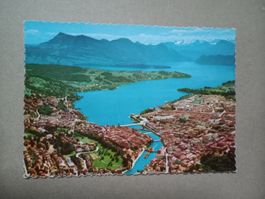 Ak Luzern Vogelschau Vierwaldstättersee Alpen datiert 1964