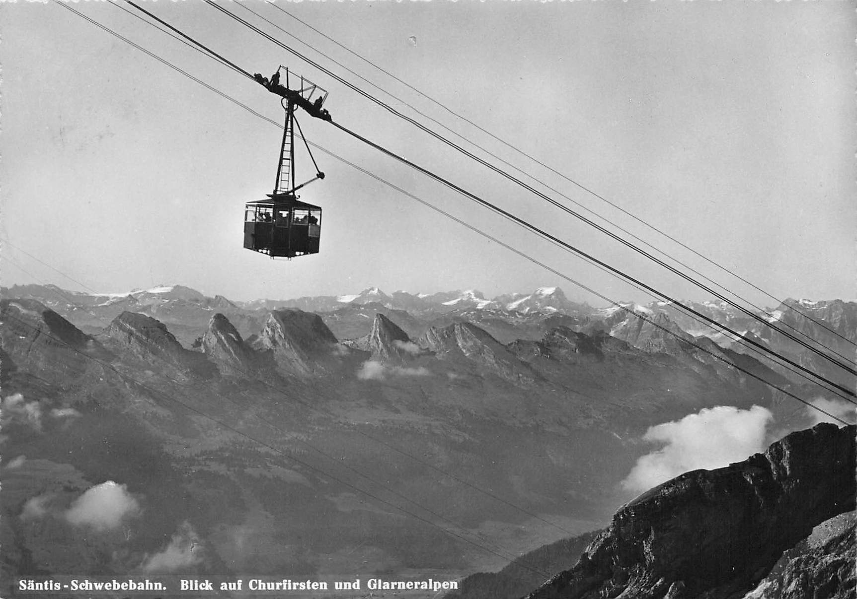 Cartoline postali: Säntis Schwebebahn Churfirsten Glarneralpen Sessellift G – Usato da Biasca venduto da Blenio71