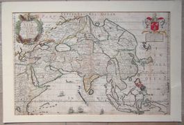 Asien seltene  Kupferstichkarte von Ric. Blome 1669