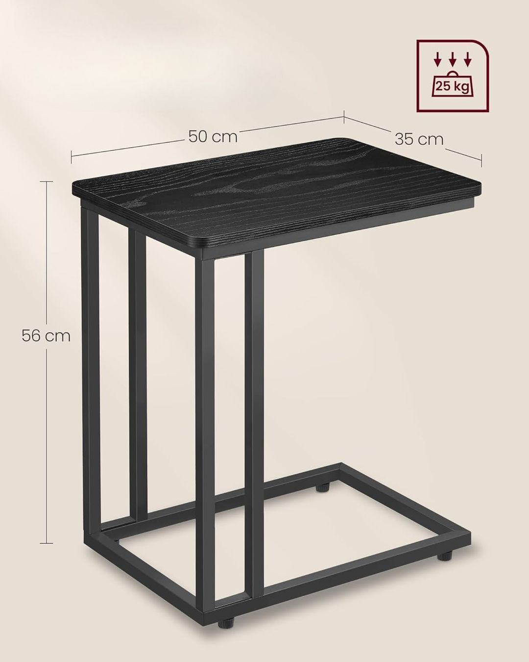 Tische: Beistelltisch C-Form mit Rollen Sofatisch Metall schwarz – Neu und originalverpackt aus Zürich von jasminleut 4