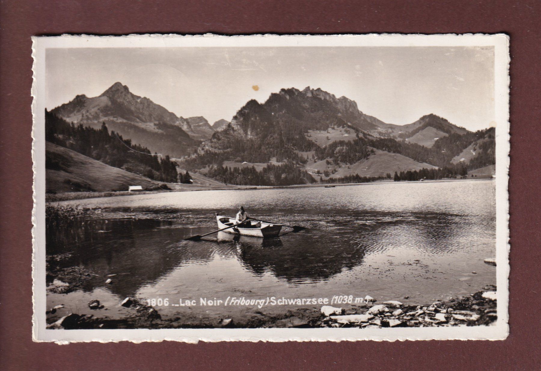 Cartoline postali: LAC NOIR / SCHWARZSEE - 1956 – Usato da Pully venduto da nicecards