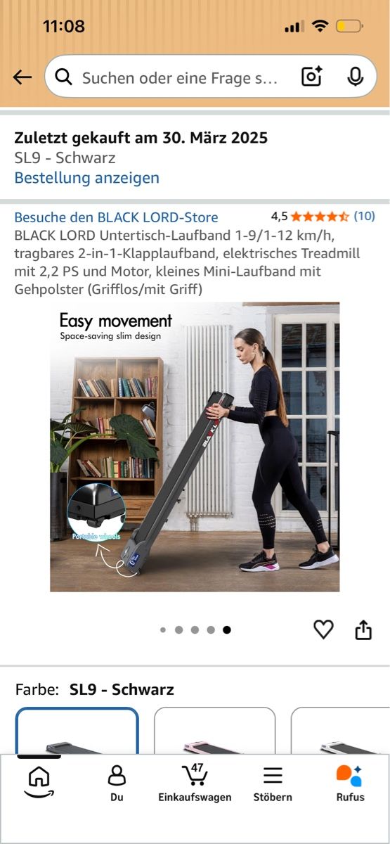 Hometrainer: Black Lord Walking Pad / Laufband – Usato da Wald ZH venduto da vivian__ 3
