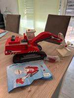 Playmobil Bagger 5282 mit Anleitung gebraucht rot weiss