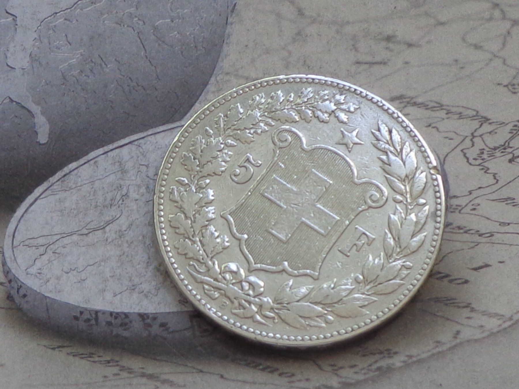 Alle Münzen: 5 Fr. 1890 B - Belle pièce – Gebraucht aus Pully von UCA01 1