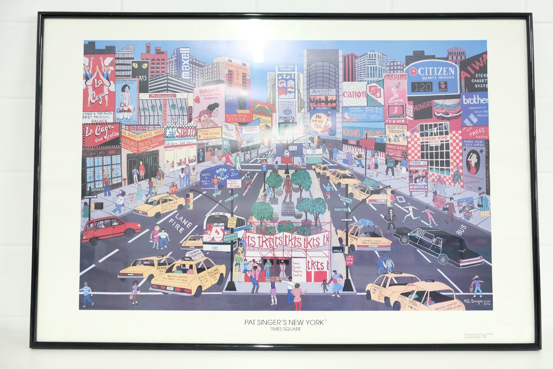 „Pat Singer’s New York™ – TIMES SQUARE“ gerahmter Farbdruck (Gebraucht ...