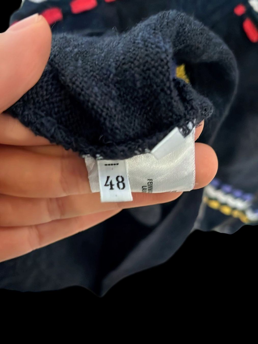 Carlo Colucci Maglioni & Felpe: Carlo Colucci Schwarzer Pullover mit buntem Muster - Größe – Usato da Zug venduto da vinokilo 5