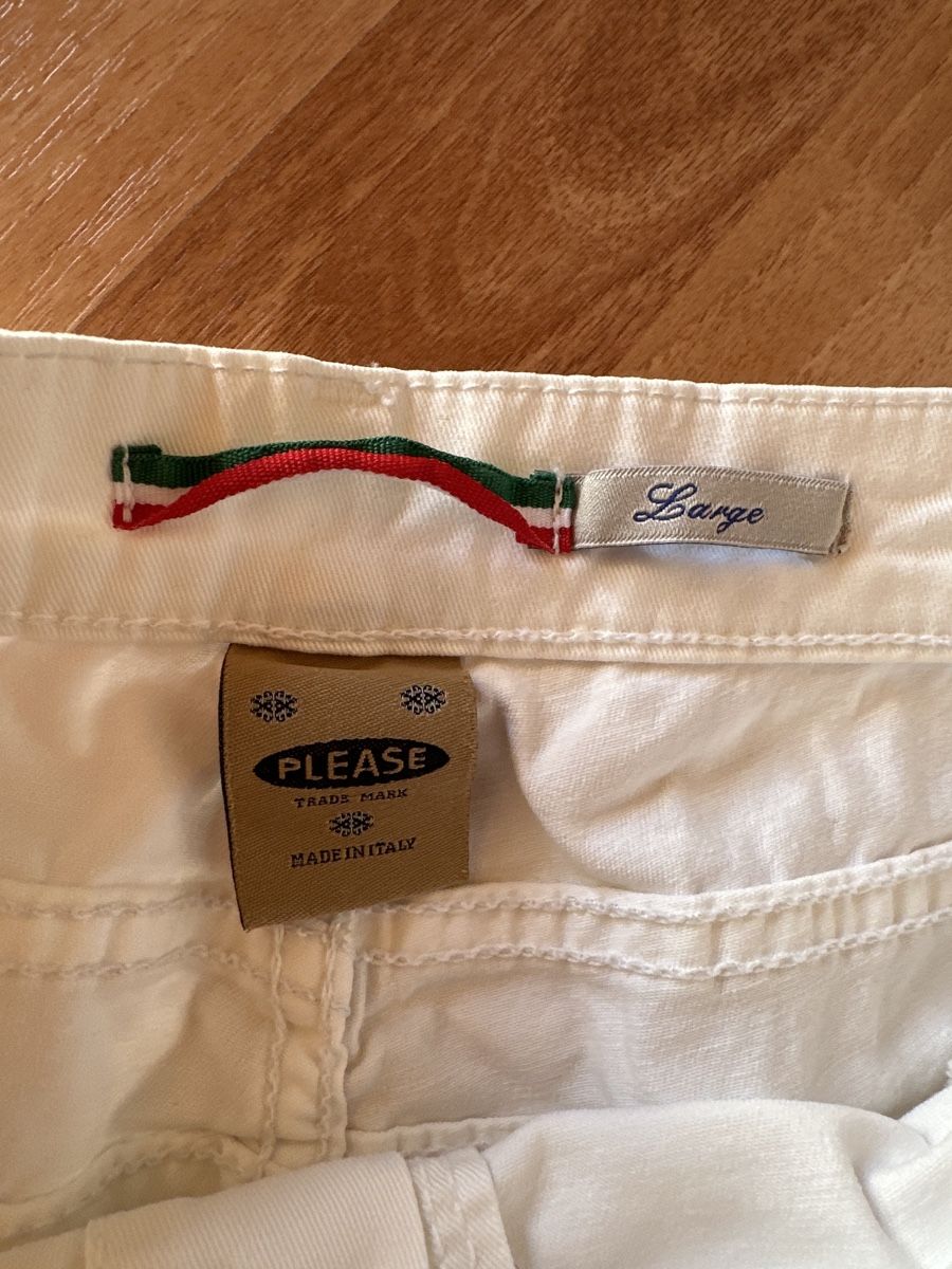 Please Jeans Pantaloni: Please Gr. L weiss einf. Bundweite 39 cm – Usato da Heiden venduto da fam_797q 2