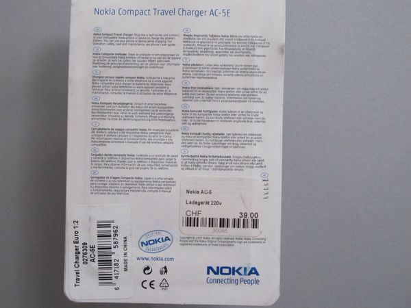 Nokia Caricabatterie: Nokia AC-5 Netzteil - Reiseadapter – Nuovo e nell'imballaggio originale da Langwiesen venduto da Restposten-24 1