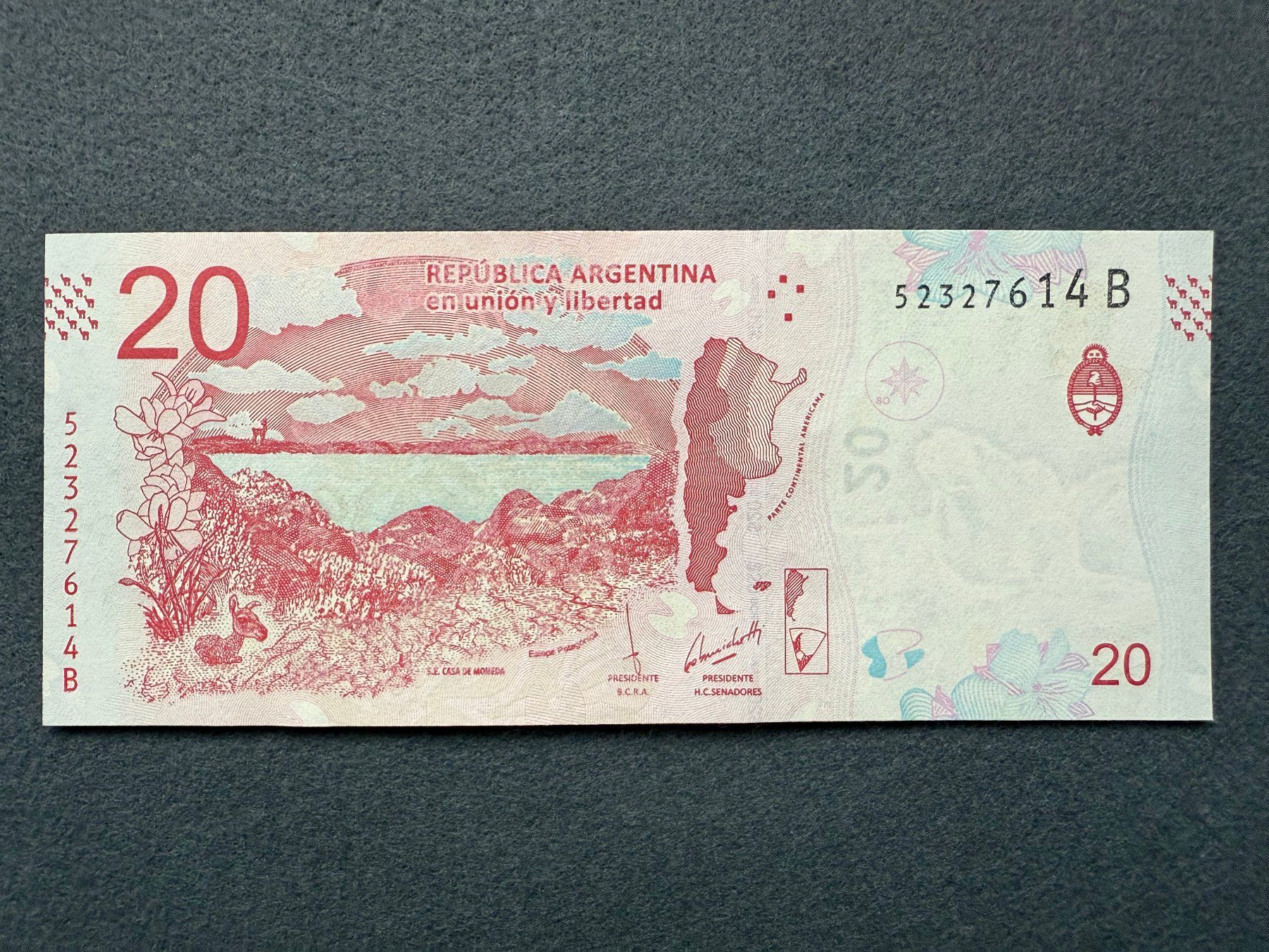 Banconote: Argentinien - Argentina - 20 Pesos UNC - Guanaco – Nuovo e nell'imballaggio originale da Pfäffikon SZ venduto da Sieben77 2