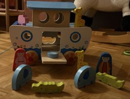 Arche de Noé en bois avec animaux - Jeu éducatif enfant