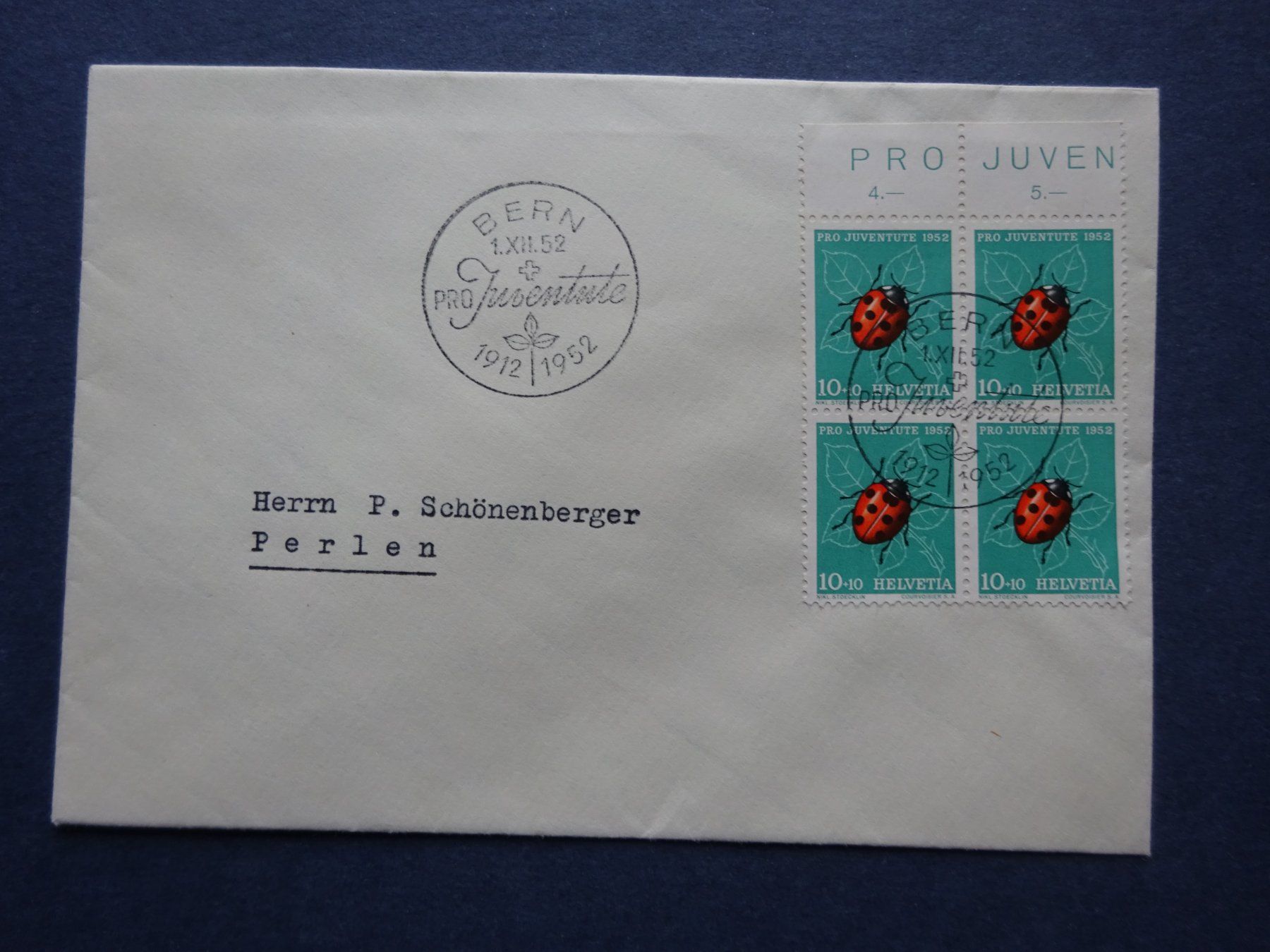 Tutti i francobolli: 1952 Pro Juventute FDC im 4er Block – Usato da Appenzell-Steinegg venduto da adi1975 3