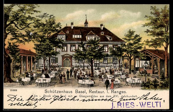 Cartoline postali: Litho Basel, Schützenhaus Restaurant – Usato da Berlin venduto da bartko-reher