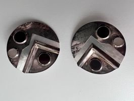 Ohrclips rund, Schildpatt und Silber