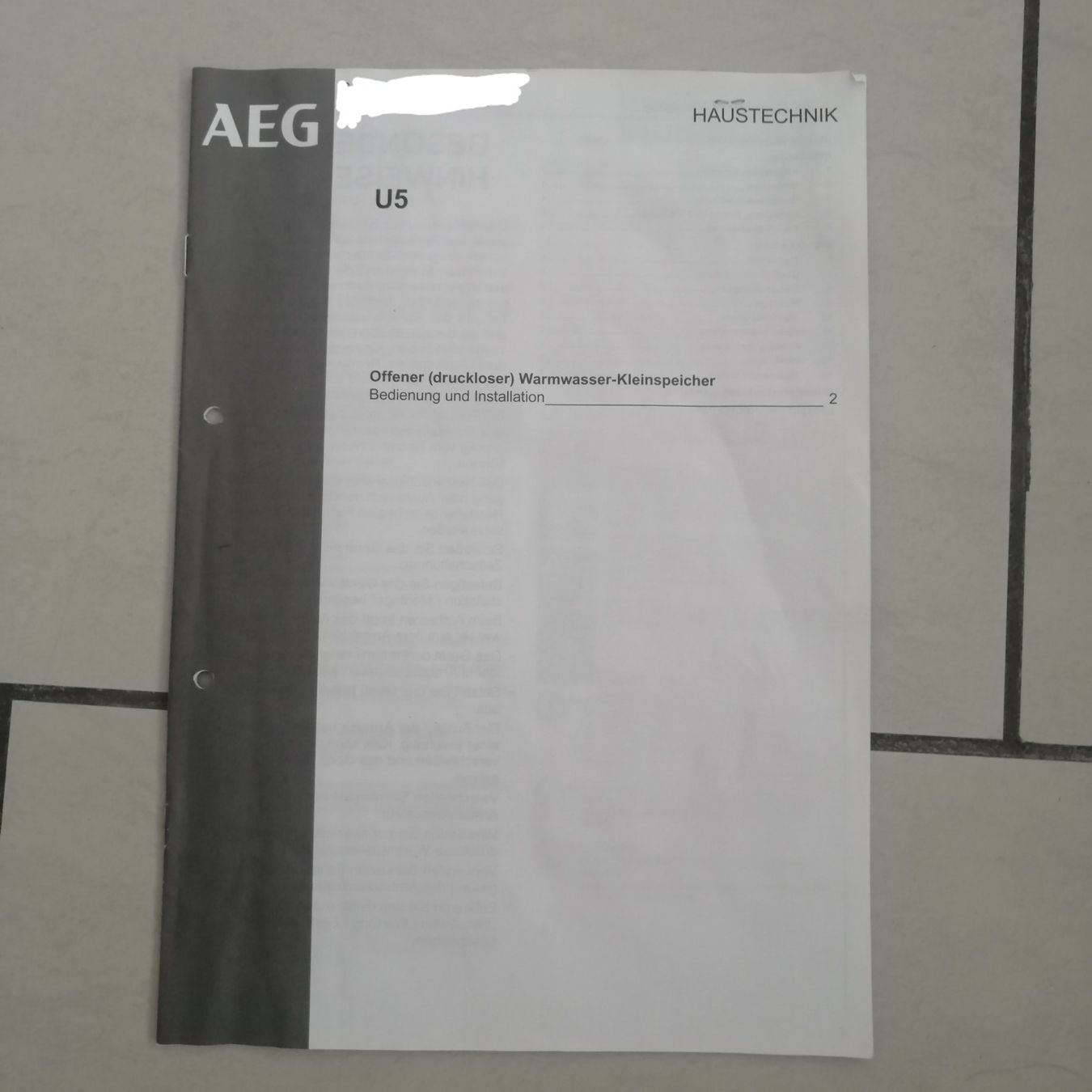 Sanitari: Kleinspeicher AEG U5 – Usato da Henau venduto da AXAA 3