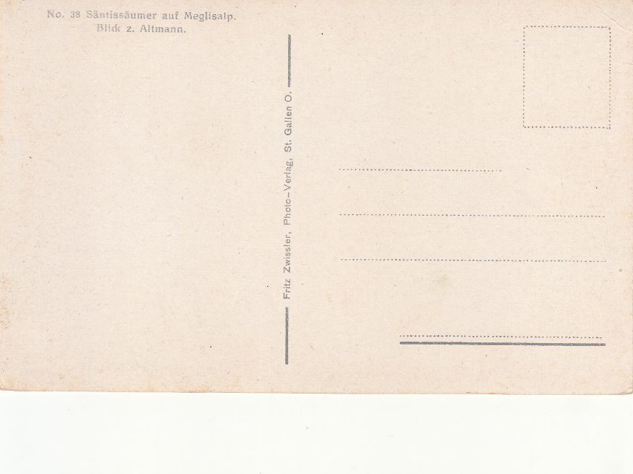 Cartoline postali: Meglisalp Säntissäumer ca. 1930 – Usato da Bürglen TG venduto da StampGraf 1