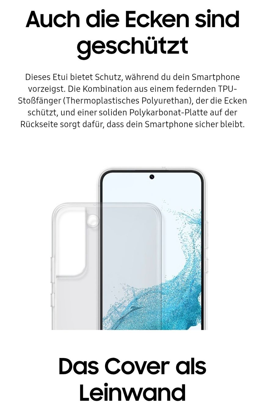 Samsung Cover & Protezioni schermo: Samsung Galaxy S22+ Clear Cover Transparent – Nuovo (secondo la descrizione) da Zürich venduto da emanbaumi 1