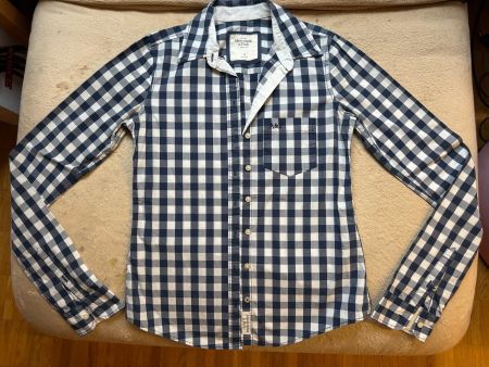 Bluse Hemd Gr.XS von Abercrombie & Fitch blau weiß, wie neu!