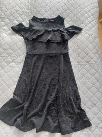 Pretty Mess Kleid, Gr. 152, schwarz mit Glitzer, Top!