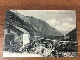 Antike Postkarte Gruss aus St. Maria Lukmanier