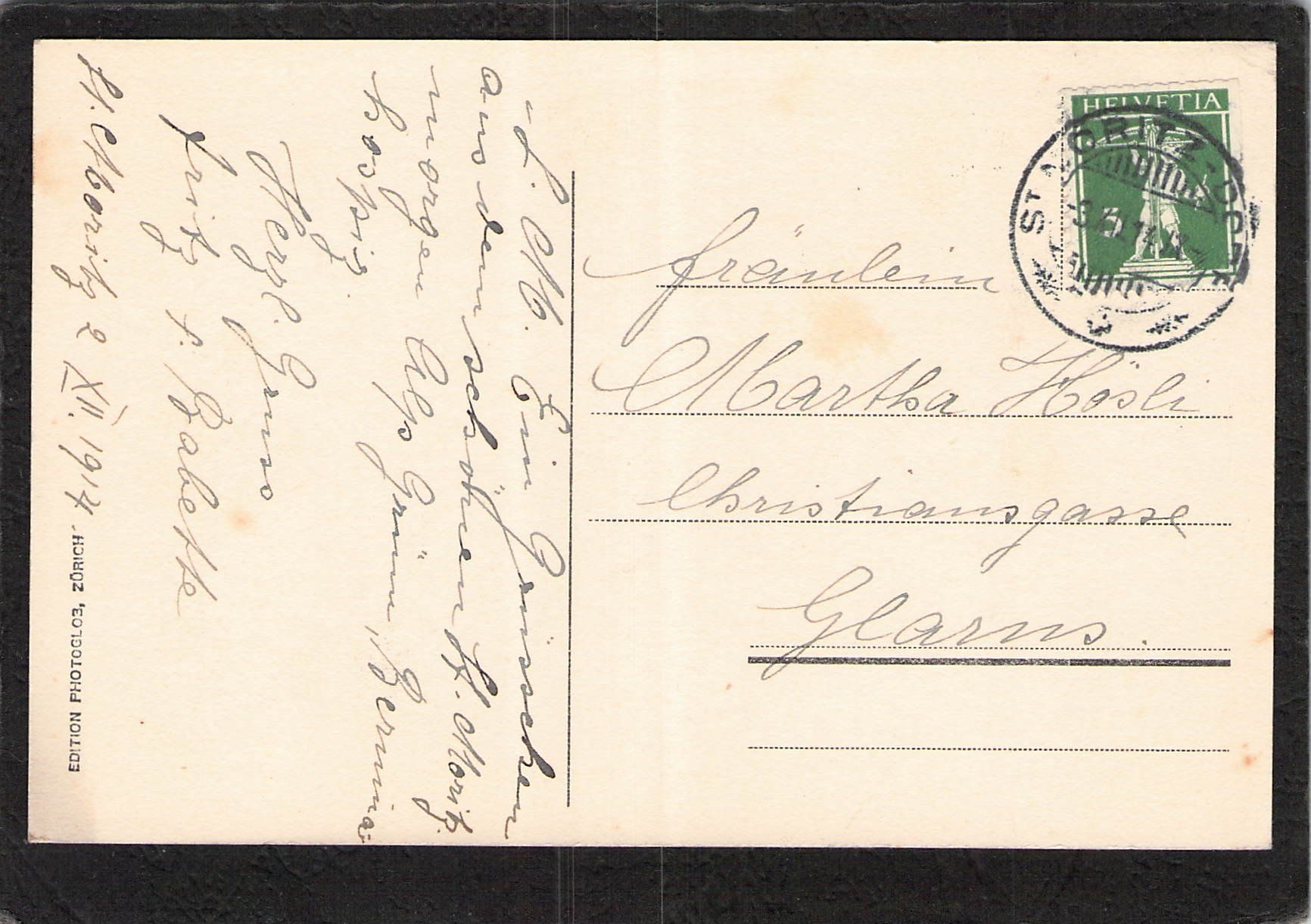 Cartoline postali: Ober - Engadin , Berninabahn , Zug , gel. 1914 – Usato da Reichenburg venduto da Pipo-67 1