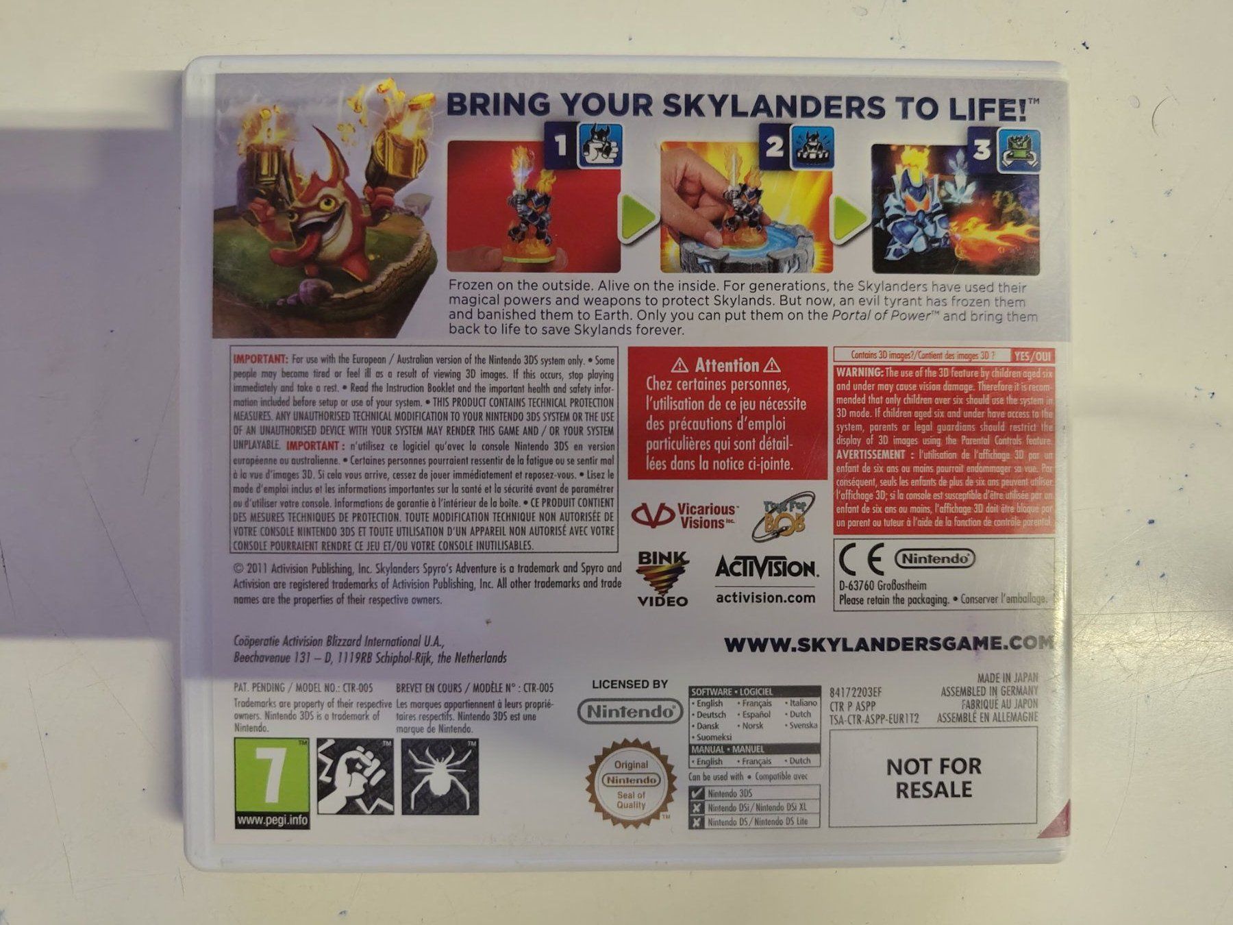 Nintendo Giochi: Jeu 3DS - Skylanders Spyro's Adventure – Usato da Saxon venduto da dan_drn5 1