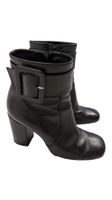 Navyboot Stiefeletten aus Leder, Schwarz 37 Schnalle 8cm