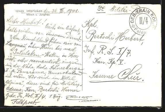 Cartes postales: Interlaken, Ortsansicht mit Mönch und J – D'occasion à Berlin par bartko-reher 1