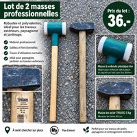 🔨 Lot de 2 masses professionnelles – 45.–