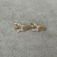 18KGP Goldene Funkelnde Stern Kreolen 